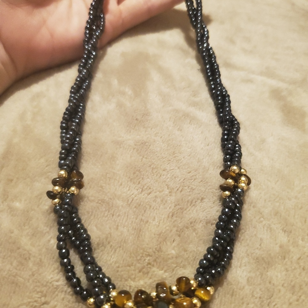 Hamatite and tigers necklace